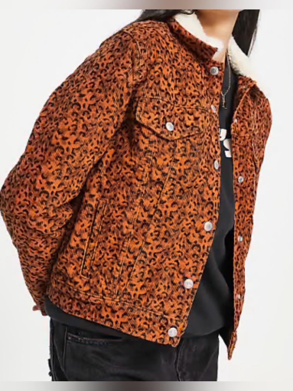 Levi’s Original Sherpa Trucker Jacket in Leopard Print Size L